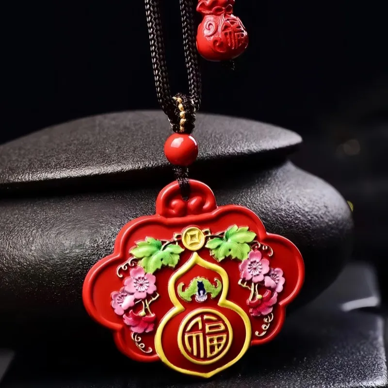 Stone On The Line Cinnabar Pendants Unisex-4