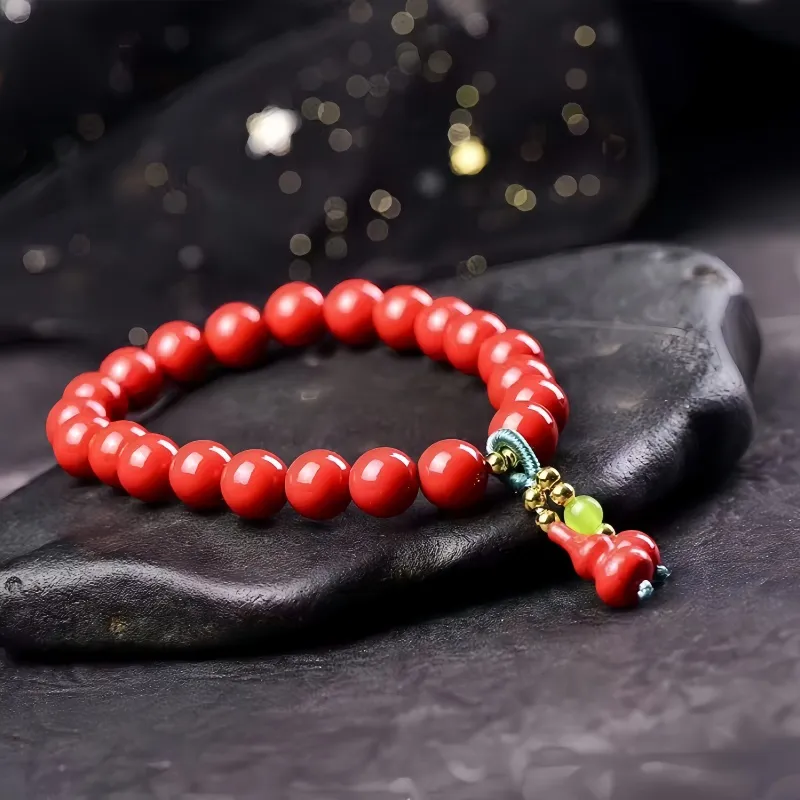 Stone On The Line Reconstructed Cinnabar Bracelets Unisex-5