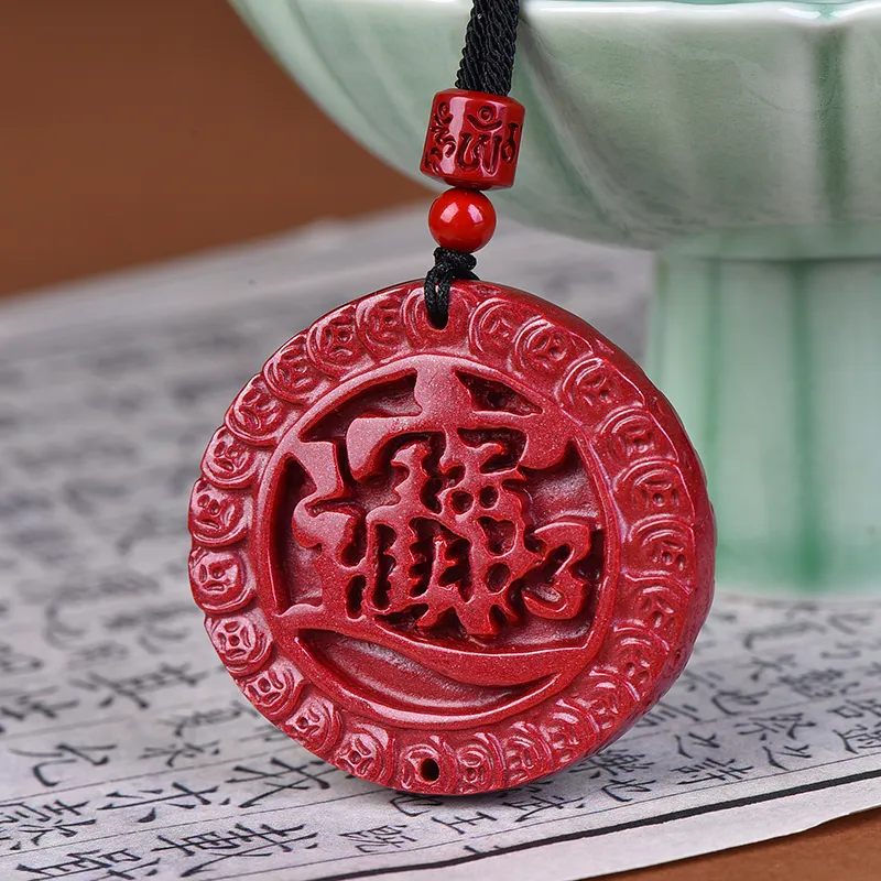 Stone On The Line Reconstructed Cinnabar Necklaces Unisex-2