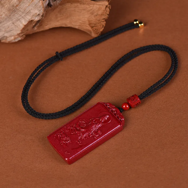 Stone On The Line Cinnabar Pendants Unisex-4