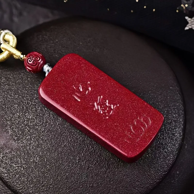 Stone On The Line Cinnabar Pendants Unisex-5