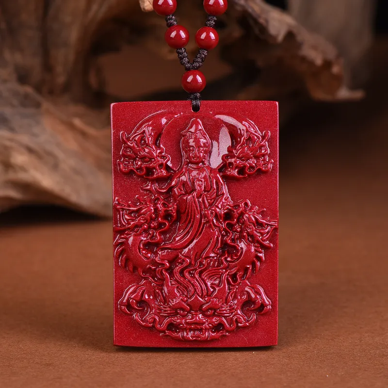 Stone On The Line Cinnabar Pendants Unisex-1
