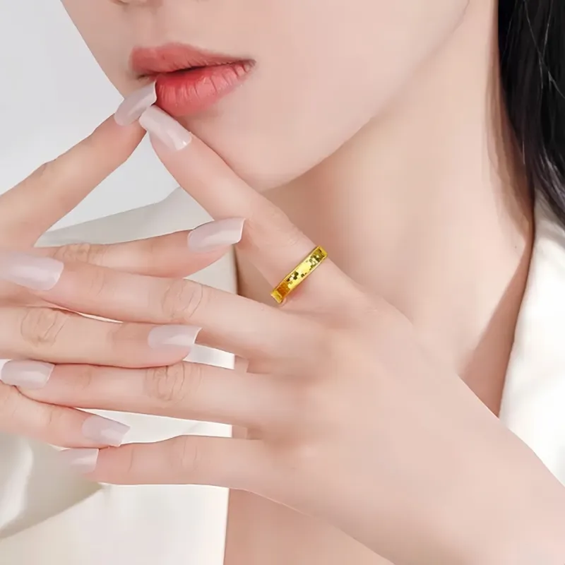 Stone On The Line Alloy Rings Unisex-2