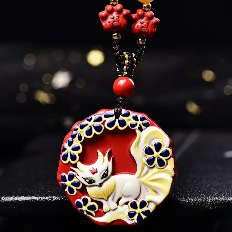 Stone On The Line Cinnabar Pendants Unisex-3