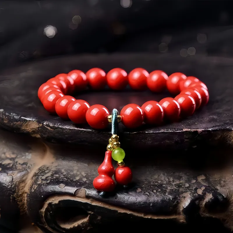 Stone On The Line Reconstructed Cinnabar Bracelets Unisex-4