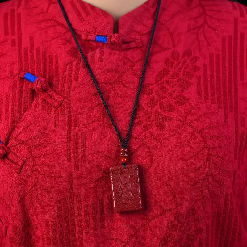 Stone On The Line Cinnabar Pendants Unisex-5