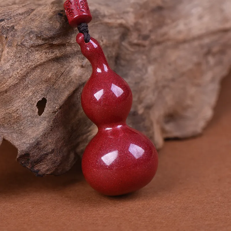 Stone On The Line Cinnabar Carved Ornaments Unisex-3