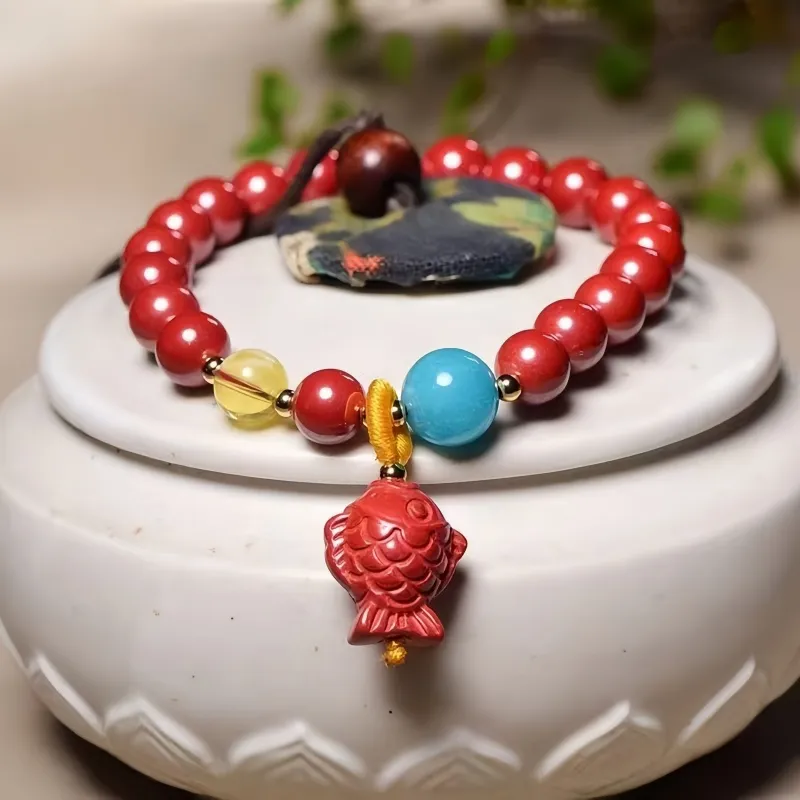 Stone On The Line Cinnabar Bracelets Unisex-5