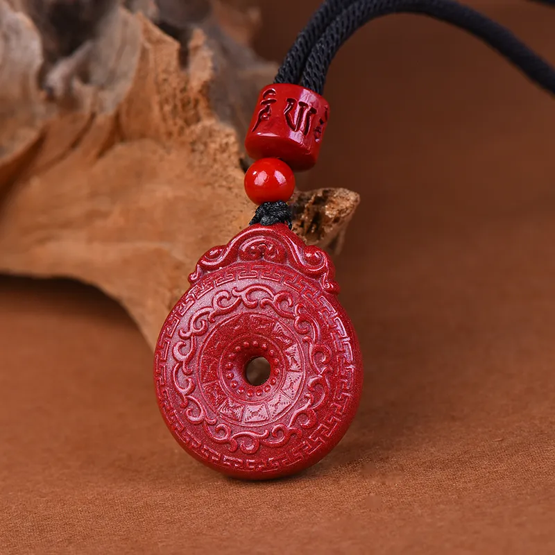 Stone On The Line Cinnabar Pendants Unisex-2