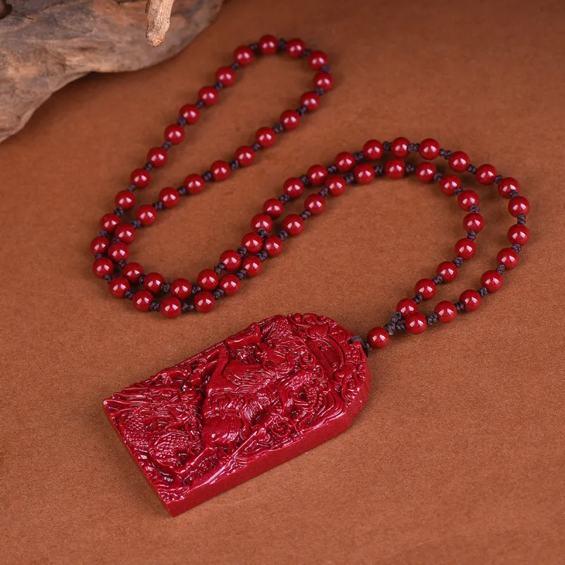 Stone On The Line Cinnabar Jade Pendants Unisex-4