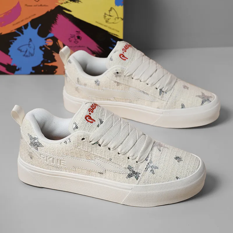 SHANDIANFENGBAO x ABCDONGA Coverage Slip Resistant And Abrasion Resistant Low Top Skateboard Shoes Unisex Beige-5