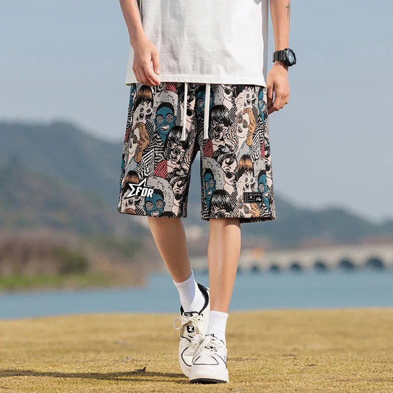 FORIDER Casual Shorts Unisex Embroidery Figure-3
