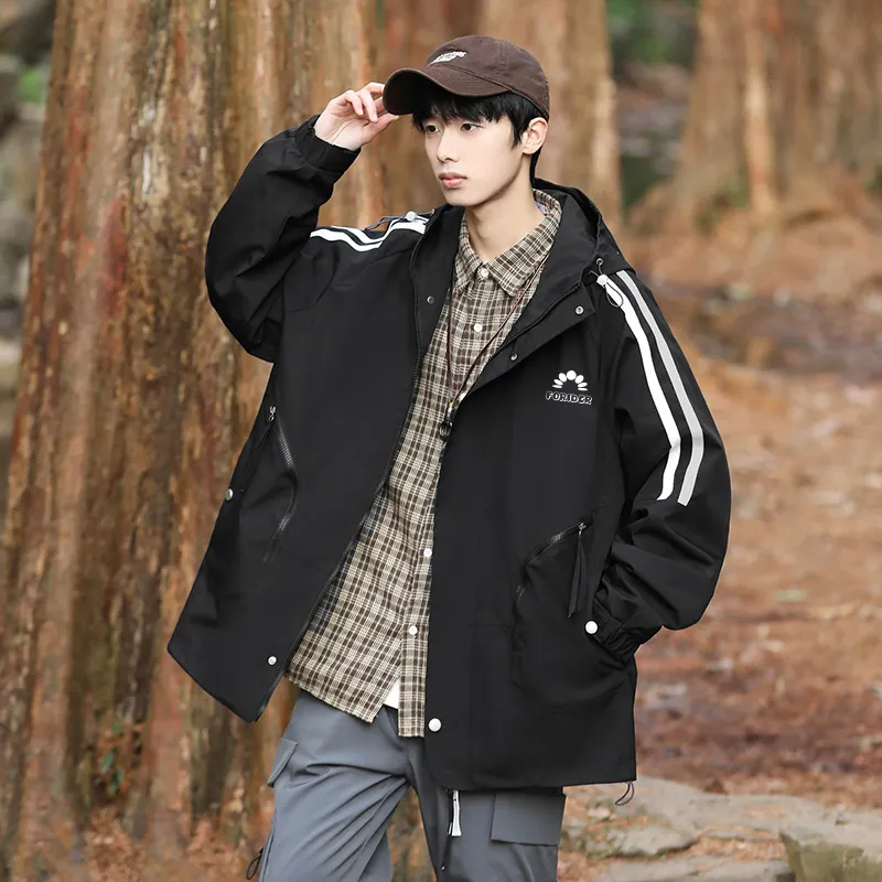 FORIDER Jackets Coats Unisex Black-2
