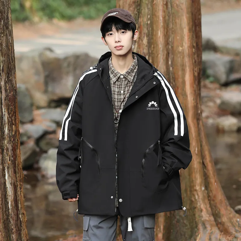 FORIDER Jackets Coats Unisex Black-3