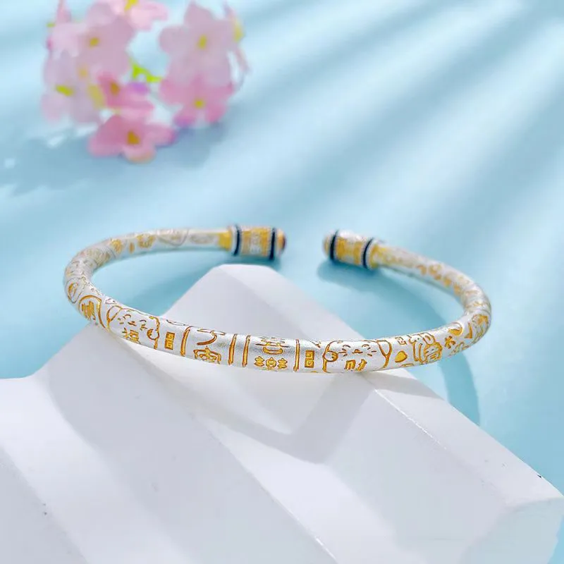 XIFULI 999 Fine Silver Bangles Women's-4