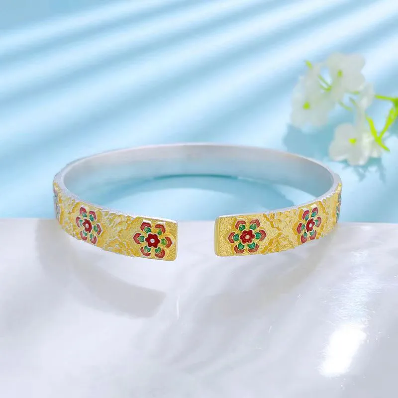 XIFULI 999 Fine Silver Bangles Women's-5