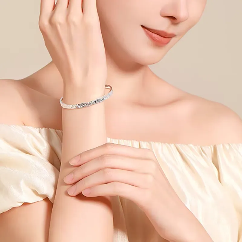 XIFULI 999 Fine Silver Bangles Women's-5