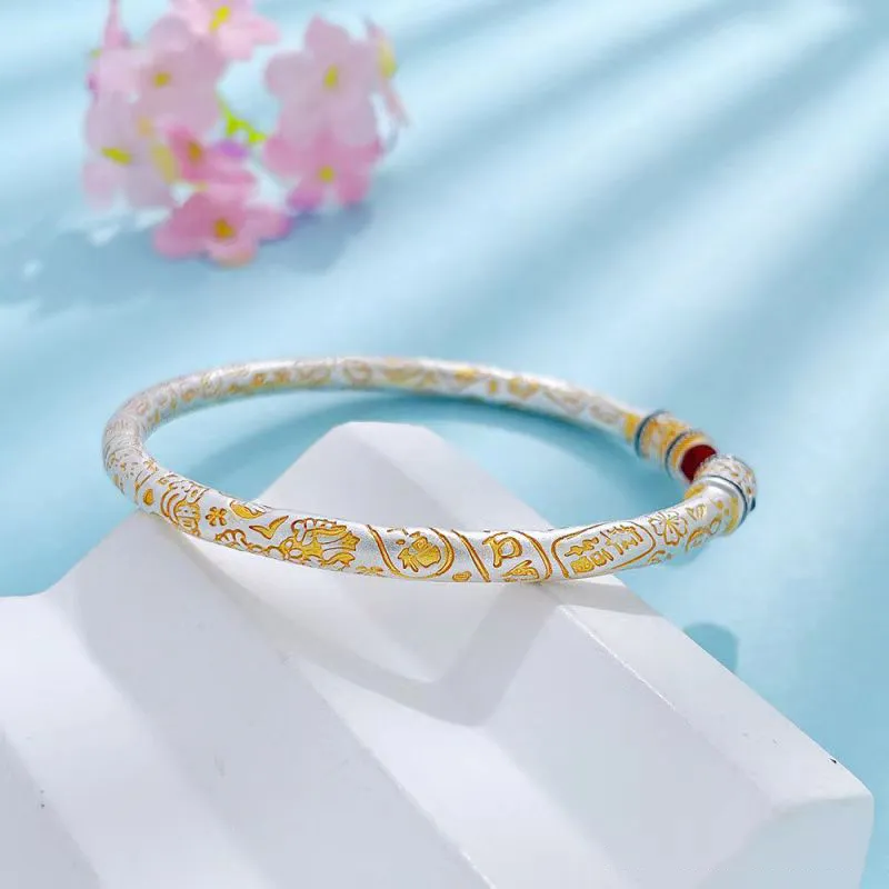 XIFULI 999 Fine Silver Bangles Women's-3