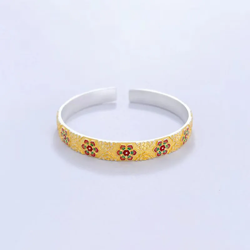 XIFULI 999 Fine Silver Bangles Women's-3