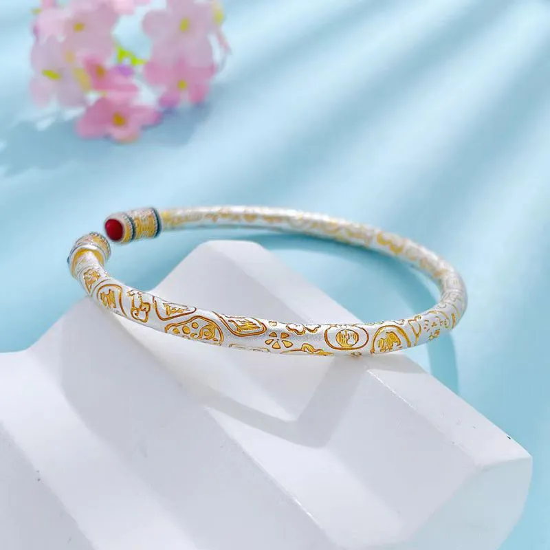 XIFULI 999 Fine Silver Bangles Women's-2