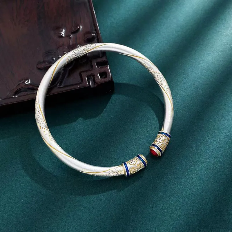 XIFULI 999 Fine Silver Bangles Unisex-2