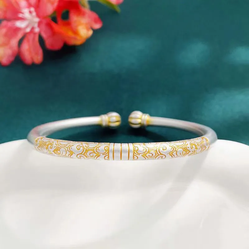 XIFULI 999 Fine Silver Bangles Women's-4