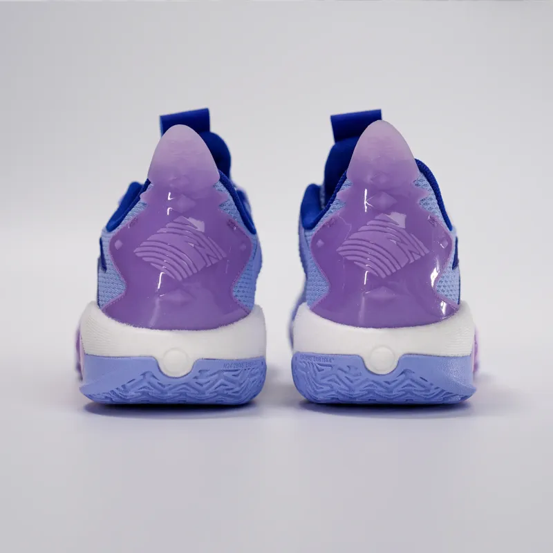 Anta Shock Wave 5 Cushioning Wear Resistant Low Top Basketball Shoes Men's Blue Purple-4