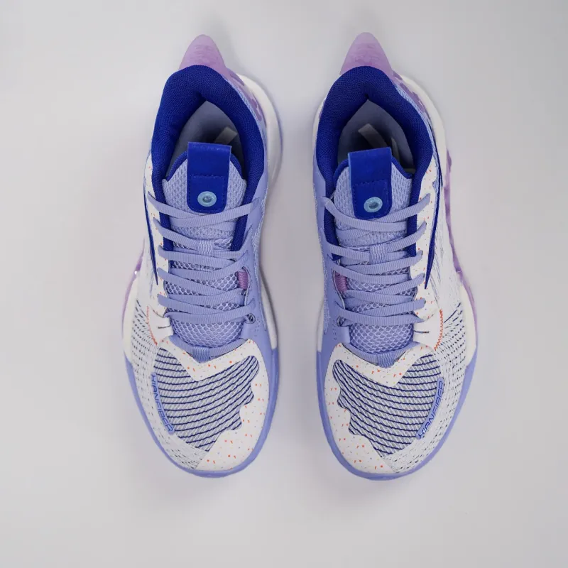 Anta Shock Wave 5 Cushioning Wear Resistant Low Top Basketball Shoes Men's Blue Purple-3
