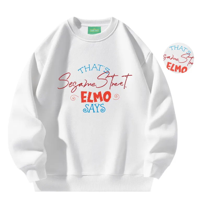 SESAME STREET Sweatshirt Thickened And Fleece Lined Optional Unisex-4