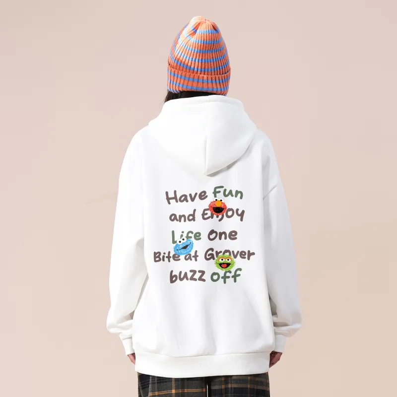 SESAME STREET Sweatshirt Thickened And Fleece Lined Unisex-4