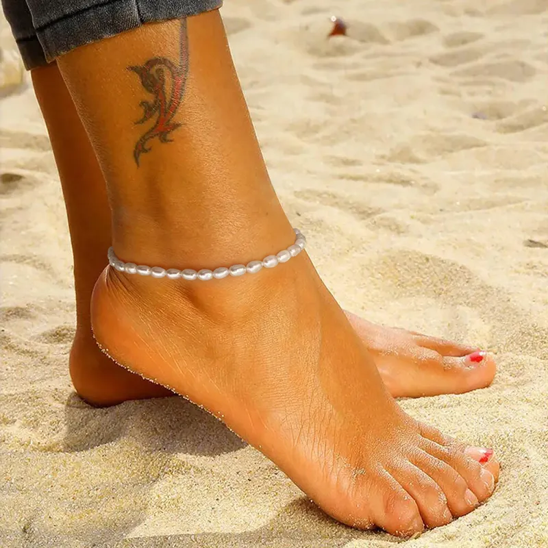 ZHENZHUAOMI Freshwater Pearl Anklets Women's-5