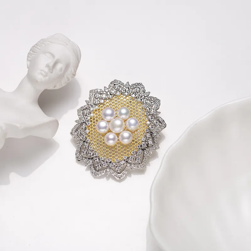 ZHENZHUAOMI Freshwater Pearl Brooches Women's-3