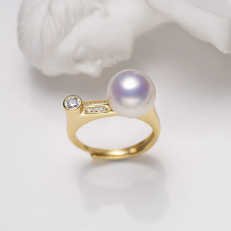 ZHENZHUAOMI Freshwater Pearl Pearl Rings Women's-3