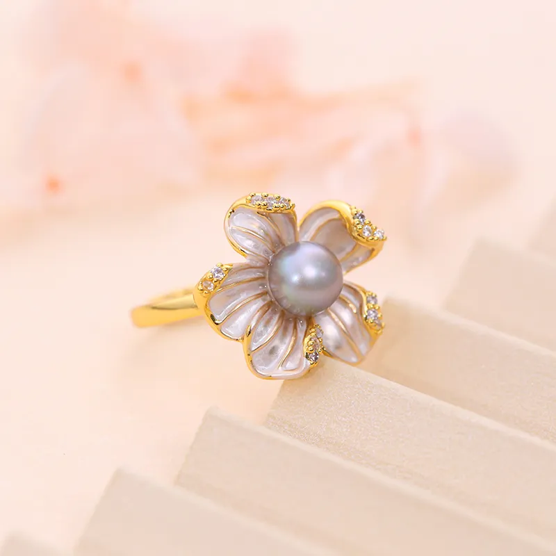 ZHENZHUAOMI Freshwater Pearl Rings Women's-2