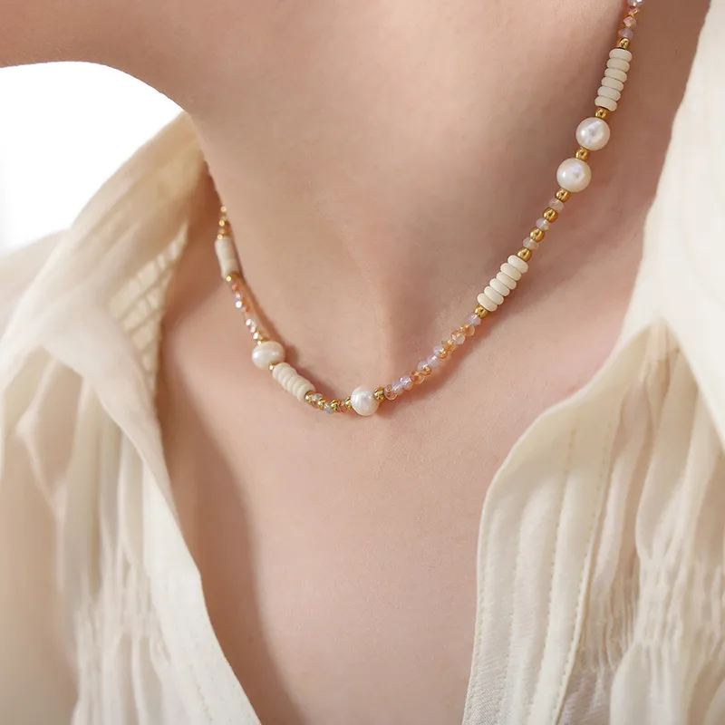 ZHENZHUAOMI Pearl Collarbone Chain Necklace Women's-1