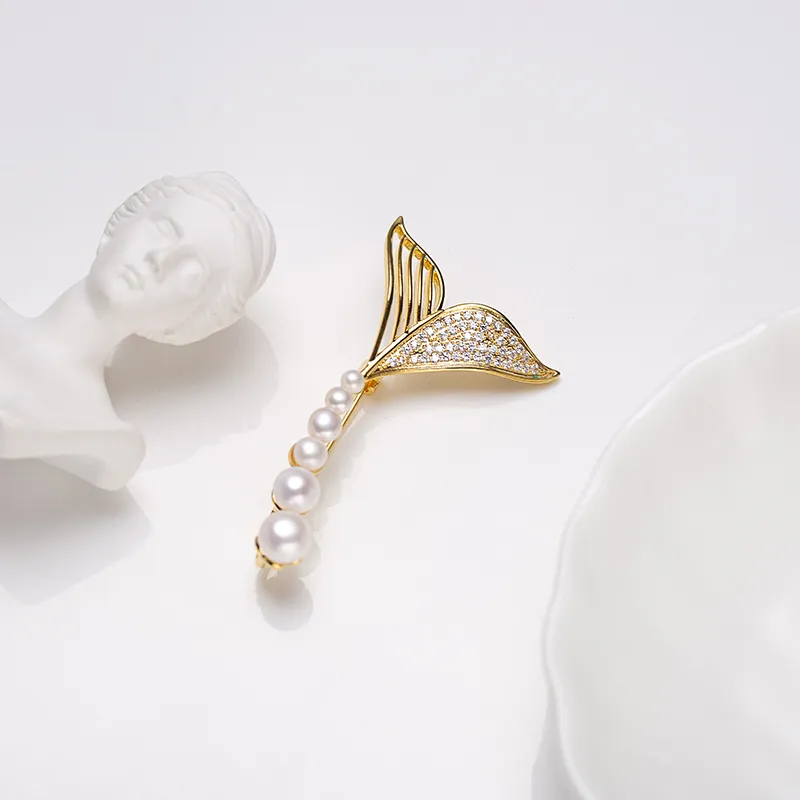 ZHENZHUAOMI Freshwater Pearl Brooches Women's-3