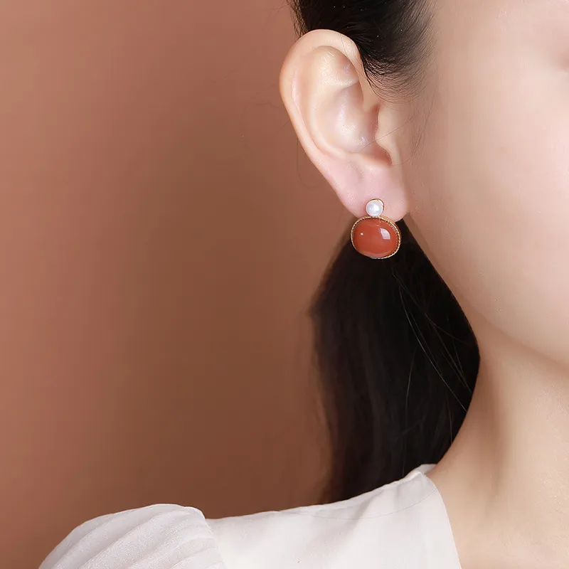 ZHENZHUAOMI Pearl Stud Earrings Women's-1