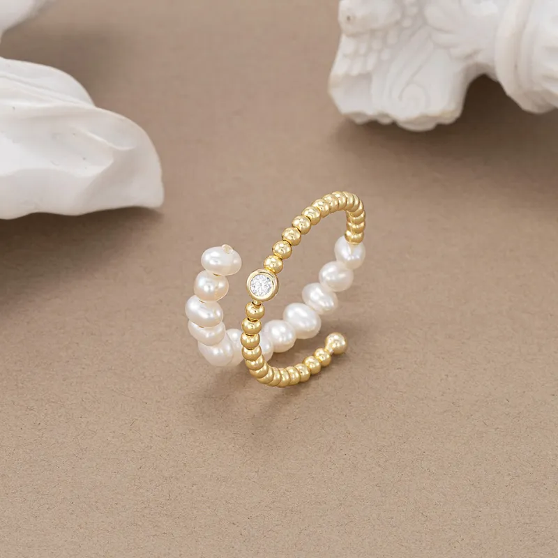 ZHENZHUAOMI Freshwater Pearl Rings Women's-3