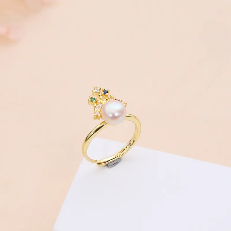 ZHENZHUAOMI Freshwater Pearl Rings Women's-3