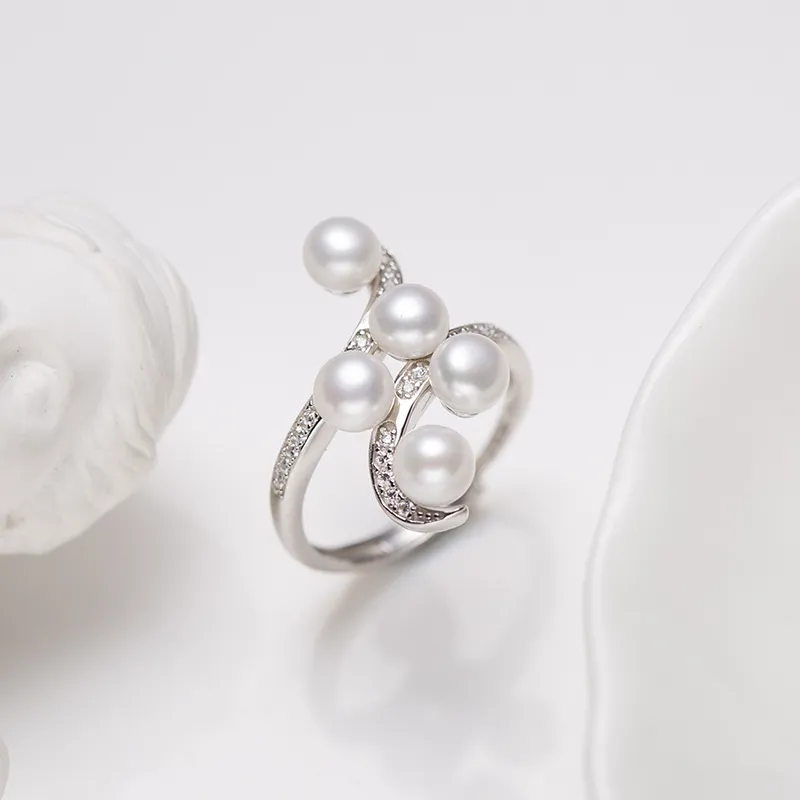 ZHENZHUAOMI Freshwater Pearl Rings Women's-2