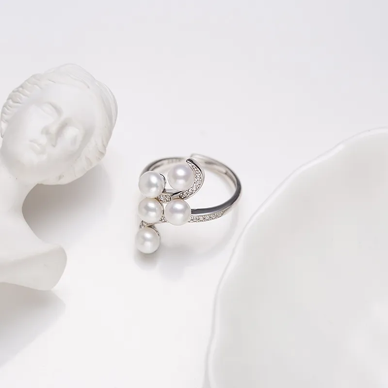 ZHENZHUAOMI Freshwater Pearl Rings Women's-1
