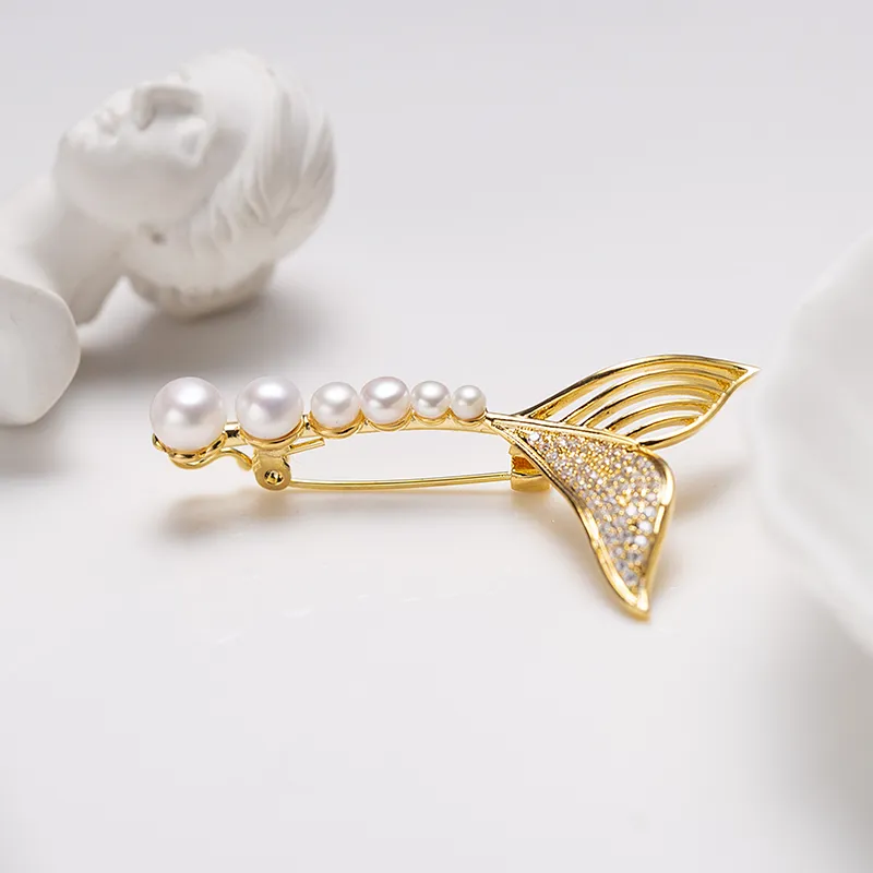 ZHENZHUAOMI Freshwater Pearl Brooches Women's-4
