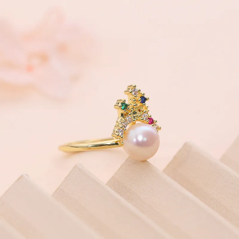 ZHENZHUAOMI Freshwater Pearl Rings Women's-2