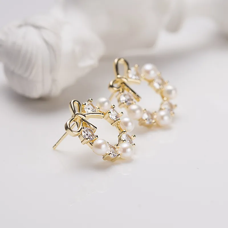 ZHENZHUAOMI Freshwater Pearl Stud Earrings Women's-4