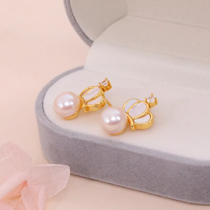 ZHENZHUAOMI Freshwater Pearl Earrings Women's-3