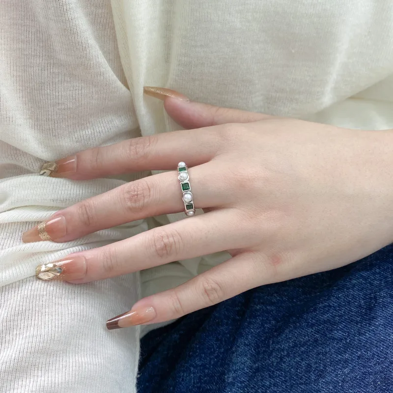 ZHENZHUAOMI Freshwater Pearl Rings Women's-8