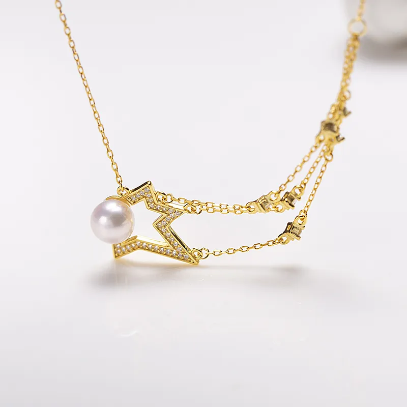 ZHENZHUAOMI Saltwater Pearl Necklaces Women's-4