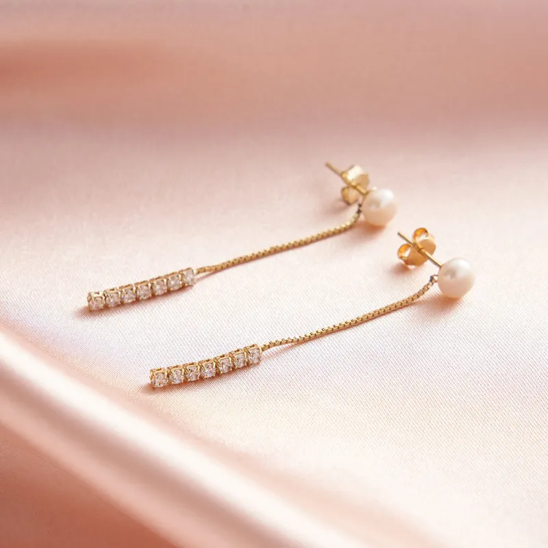 ZHENZHUAOMI Freshwater Pearl Earrings Women's-2