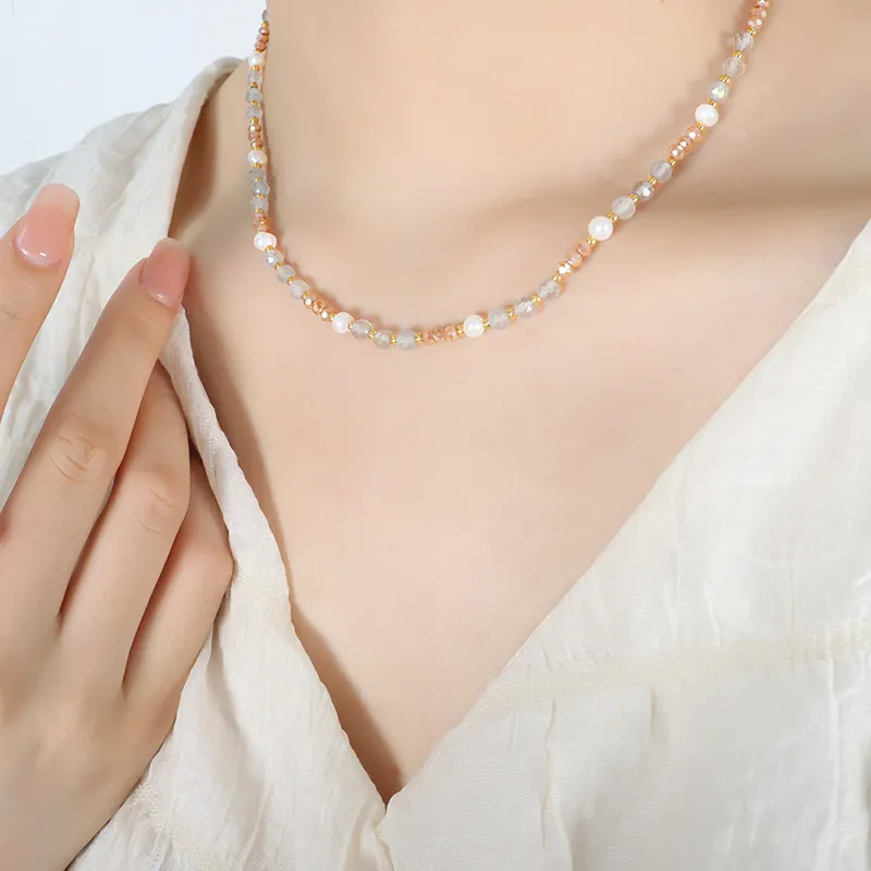 ZHENZHUAOMI Pearl Collarbone Chain Necklace Women's-5