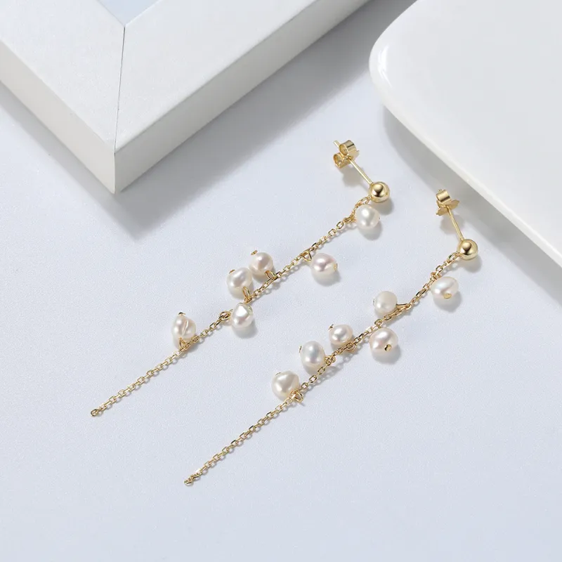 ZHENZHUAOMI Freshwater Pearl Drop Earrings Women's-3